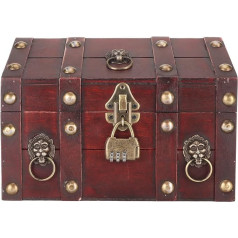 Деревянный сундук для сокровищ, маленький и компактный дизайн, коробка для хранения ручной работы с комбинированным замком, подарки для юв