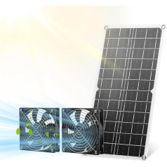 SUNYIMA Solar Fan, 15 W Weatherproof Solar Panel Fan with DC Fan for Small Chicken Coops, Greenhouses, Sheds, Pet Houses, Window Exhaust