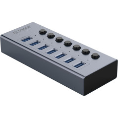 Orico Концентратор BT2U3-7AB с 7-ю переключателями USB-A - серый