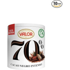 Valor, растворимое черное какао, 70%, интенсивный и восхитительный вкус, идеально подходит для завтрака с холодным или горячим молоком, 300 г.