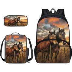 Набор рюкзаков для детей, мальчиков и девочек, 17 дюймов, большая школьная сумка с мешком для ланча, пенал, набор из 3 частей для возвращения в