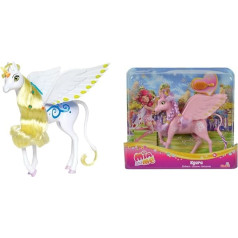 Simba 109480095 Mia and Me Magic Unicorn Onchao, со светом и звуком и 109480092 - Mia and Me Unicorn Kyara, с подвижными крыльями, заколками и щеткой для парикмахерских работ, 20 с