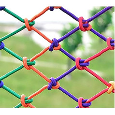 LoiYtrd Climbing Webbing Climbing Net Colourful Climbing Cargo Net Multi-Purpose Net Rope Ladder Net for Supporting Climbing Plants Woven Divider Sisal Rope Fence Mesh (3 x 3 m)
