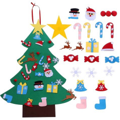 oaesc Фетровая Рождественская Елка для Детей Тоддлеров DIY Фетровая Елка Набор с 26 Орнаментами Декор Стены Висит Рождественская Елка Украшени