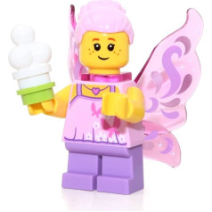 LEGO City Town Мини-фигурка - Девушка-бабочка (с крыльями бабочки и угощением из мороженого) Очень милая