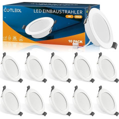 COTLEDL Светодиодные встраиваемые точечные светильники 230 В Плоский комплект из 10 светодиодных точечных светильников 5 Вт 450 LM IP44 Встраиваемые