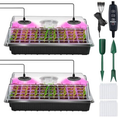 YAUNGEL Крытый теплица Propagator, Pack of 2 XL мини теплица Propagation Set с контроллером времени, рассада стартер с растениями огни с полным спектром толстый