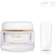 N&BF UV + LED Fibreglass Gel Comfort Line Clear, 30 мл, высококачественный профессиональный гель для стекловолокна, густая вязкость, базовый гель + строительный 