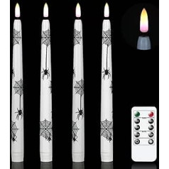 Eldnacele 4 х Хэллоуин без пламени свечи-пауки с пультом дистанционного управления и таймером на батарейках светодиодные мерцающие