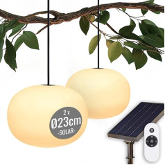 8 сезонов Дизайн 2 x Солнечные диммируемые подвесные лампы на батарейках, 23 см, светящиеся элегантные, светодиодные теплые белые, для наружн