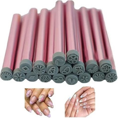 Набор Nagelkunst-Stempelstift-Set, профессиональный DIY-Nagelstempelwerkzeuge с различными Blumen- und Schmetterlingsmustern для Frauen и Mädchen, 15 Stück