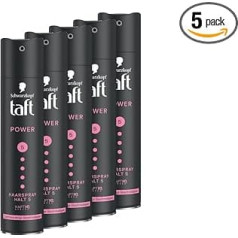 Schwarzkopf Taft Спрей для волос Power Cashmere (5 x 250 мл), 5 уровень фиксации при укладке, спрей для сухих и поврежденных волос, гладкость, как у кашемира, ве