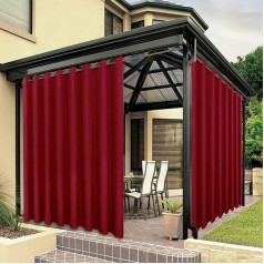 BONZER Водонепроницаемые шторы для патио, шторы с широкими люверсами, непрозрачные шторы, блокирующие солнечный свет, шторы для беседки, крыл