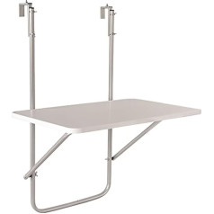Dajar Patio Balcony Hanging Table Foldable 40 x 60 cm Balcony Table for Hanging Small Table White