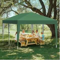 Складная беседка 3 x 6 Регулируемая высота Всплывающая палатка для вечеринок, Водонепроницаемая беседка с УФ-защитой 50+, Стабильная, Открыта