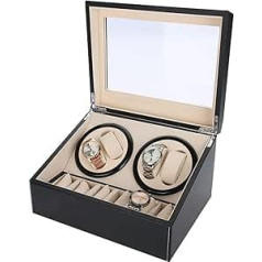 Шкатулка для автоподзавода часов с дополнительными местами для хранения, вращающийся автоподзавод для часов, автоподзавод для 4 + 6 часов, в