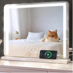 Зеркало для макияжа baklon с подсветкой, голливудское зеркало со светодиодной подсветкой, диммируемое косметическое зеркало, 3 режима, 58 x 43 см