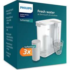 Мгновенный фильтр для воды Philips, 3 картриджа против накипи + сменный фильтр, до 50% больше накипи, емкость 3 литра, быстрый поток 1 л/мин, перезар
