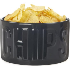 balvi Керамическая миска для закусок с чипсами Цвет черный Оригинальная и стильная миска Объем 1 л