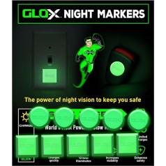 Ночные маркеры GLO-X светятся в темноте: точки безопасности светятся до 12 часов