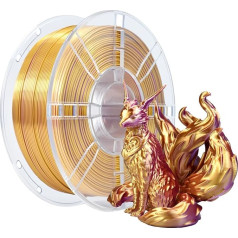 iBOSS PLA 3D Printer Filament, PLA Filament 1.75 mm Two-Tone Silk Filament, 3D Printing Filament Shiny Co-Extrusion 1 kg (2.2 lbs), Two-Tone Purple Gold