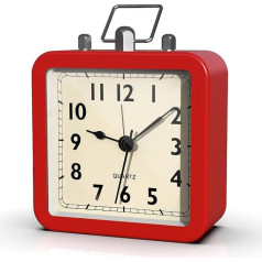 ZONJIE Бесшумный будильник - не тикающий ретро-будильник со светом и функцией дремоты, работающий от батареек, аналоговый будильник, старомод