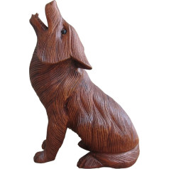 Храбрые Крылья Ручной Резки Деревянное Животное ~ Воющий Волк ~ OOAK Скульптура Фигурка Статуя Уникальный Стол Украшение Дома Декор Подарок 