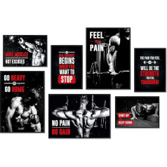 Набор плакатов Hyggelig Home Premium - 7 бодибилдерских картинок для мотивации в тренажерном зале и настроя на домашние тренировки - без рамки