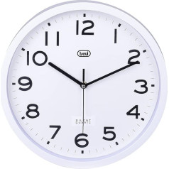 Настенные часы Trevi OM 3302 S, кварцевые часы без тиканья, диаметр 30 см, простой и элегантный дизайн, пластик, круглый формат, белые
