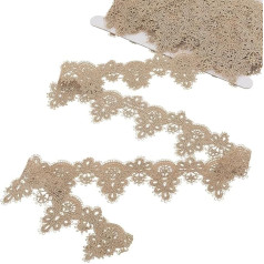 AHANDMAKER 10 ярдов светло-коричневый кружева отделка 2,11 дюйма широкий кружева лента металлический вышивка кружева лента отделка ткань винтаж р