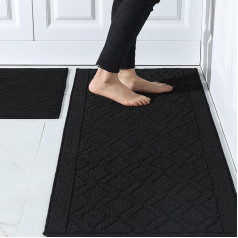 COSY HOMEER 48 x 20 дюймов/30 x 20 дюймов Коврики для кухни из 100% полипропилена, комплект из 2, мягкий коврик для кухни, нескользящий и пригодный для маш