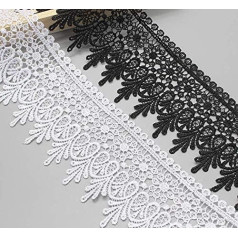 Yulakes 3 ярда 9 см хлопок кружева ленты Винтаж вязание ленты кружева границы вязание кружева ленты для шитья ремесел (черный)