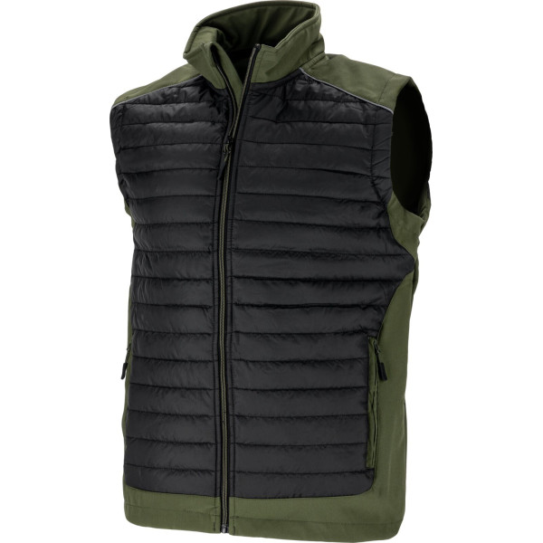 Утепленная безрукавка черно-зеленая, 