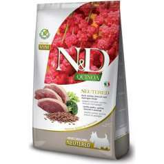 n&d quinoa dog duck, broccoli, asparagus neutered adult mini - сухой корм для собак - 2,5 кг