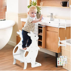 BueDeHai Ступенька для детей, регулируемая по высоте детская табуретка для ванной с ручками, приучение к горшку, 4 в 1 детская обучающая башня-ст