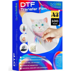 CISinks горячая/холодная пленка DTF пленка для сублимации 100 листов A3 PET теплопередачи бумаги для DIY прямой печати PreTreat универсальный водонепрон