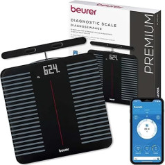Beurer BF 990 Весы для измерения содержания жира в организме с датчиками для рук, цифровые персональные весы с подключением к приложению через WiF