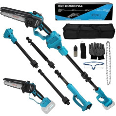 Аккумуляторная цепная пила для обрезки ветвей Профессиональная пила для обрезки ветвей, совместимая с Makita 18 В (без аккумулятора), 2 в 1 Мини 6