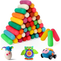 PHILODOGS Playdough Modeling Compound 48 Pack 12 Colours 4 Sets Playdough Accessories Tools for Kids Ages 2+ Non-Toxic Assorted Play Masa Modelling Clay Set for Party Favors