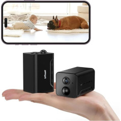 ieGeek 2 x 1080P HD камера наблюдения, внутренний аккумулятор, камера наблюдения, WiFi 2.4 ГГц, WLAN IP-камера с ночным видением, PIR обнаружение движения, д