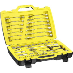 Набор комбинированных ключей Stanley Fatmax FMMT82827-1 (49 предметов, ½ дюйма и ¼ дюйма, шестигранные, в кейсе с металлическими защелками, для различных