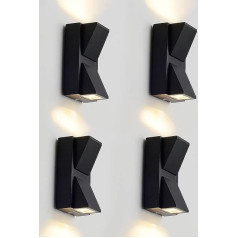 YNDD Pack of 4 Outdoor Lamps, Outdoor Wall Light, Waterproof IP65 Modern Outdoor Wall Lights, Aluminium Up and Down Lights, Outdoor, Outdoor Light for Patio, Stairs