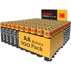 Батарейки Kodak AA, двойные батарейки A, упаковка 100 штук, одноразовые батарейки, щелочная батарейка, 1,5 В