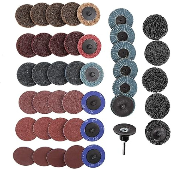 карта поиска Пакет из 42 2 дюймов шлифовальные диски ролик замок поверхности грубой средней мелкой зернистости для случайного орбитальной 