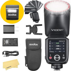 Вспышка Godox V100C V100C с круглой головкой для камеры Canon, вспышка Speedlite Speedlight, 100 Вт 2.4G TTL1/8000 HSS, 400 вспышек полной мощности, 7.2V/2980mAh литий-ионный акк