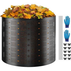 VEVOR Quick Composter 1000 L Garden Composter 90 x 100 cm Thermal Composter HDPE Plastic Composter, Corrosion Resistant, Heat Resistant Compost Container Composting to Reduce Household Waste