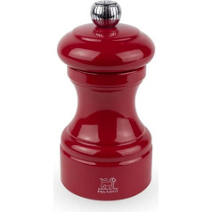 PEUGEOT - Мельница для перца Bistro 10 см - Классическая регулировка помола - Изготовлена из дерева с печатью PEFC - Лакированный красный цвет Passion Red