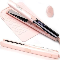 ANGENIL Выпрямитель для волос 2,5 см, керамический ионно-титановый выпрямитель для завивки и выпрямления, выпрямитель и утюжок для завивки 2 в 1, 