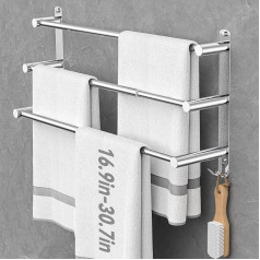 Полотенцедержатель Выдвижной 43-78 см Без сверления Нержавеющая сталь Двойной Полотенцедержатель Ванная комната Настенный клей Ванна Поло
