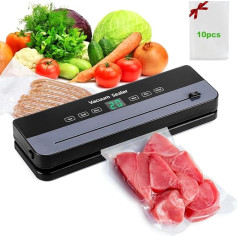 obecilc Вакуумный запайщик 65 кПа точное всасывание 7 в 1 запайщик продуктов с 10 вакуумными пакетами и встроенным резаком, сухой и влажный режим,